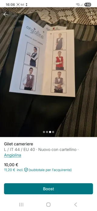 Gilet cameriere Angiolina Bristol Unisex