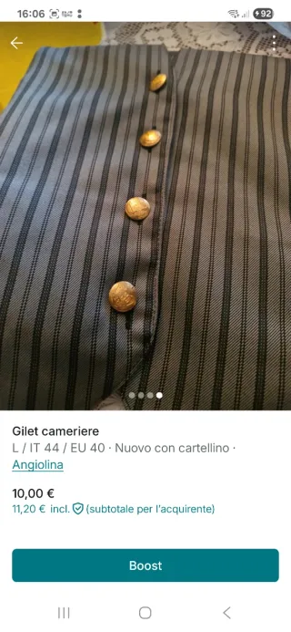 Gilet cameriere Angiolina Bristol Unisex