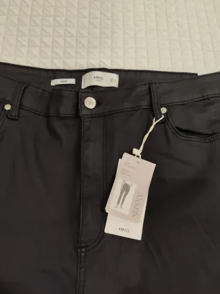 Pantalón vaquero mujer negro skinny encerado