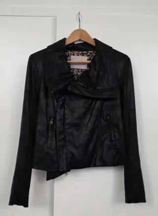 Giacca similpelle Pink Amber nera