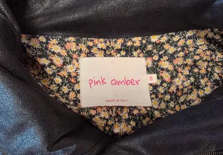 Giacca similpelle Pink Amber nera