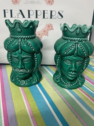 jarrones Cabezas de Moros Sicilia Verdes (Pareja)