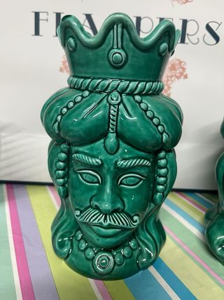 jarrones Cabezas de Moros Sicilia Verdes (Pareja)