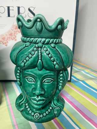 jarrones Cabezas de Moros Sicilia Verdes (Pareja)