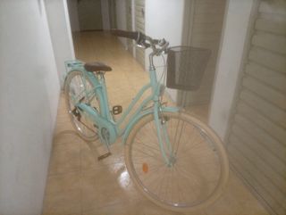 Bicicleta Paseo Mujer Azul Cesta