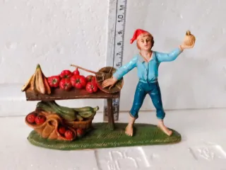 Diorama vintage presepe con bancarella