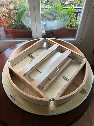 Mesa redonda EXTENSIBLE de madera maciza