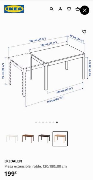 Mesa de comedor de madera extensible