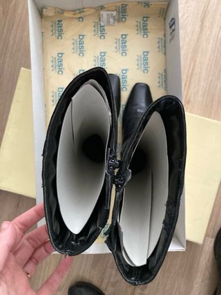 Botas altas negras tacón mujer