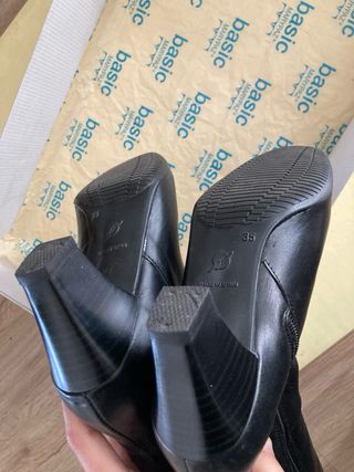 Botas altas negras tacón mujer