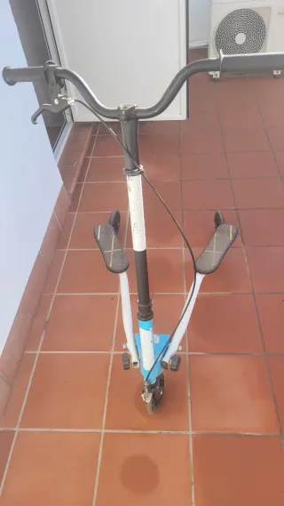 Patín 3 ruedas con freno delantero.