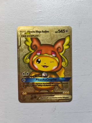 Carta Pokémon Pikachu Mega Audino Tag Cosplay