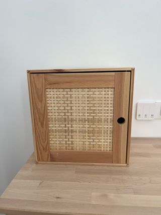 Cubo Ikea Puerta Ratán Madera