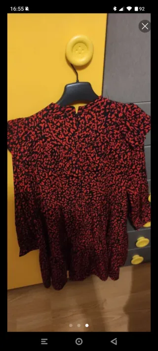 Vestido estampado rojo y negro