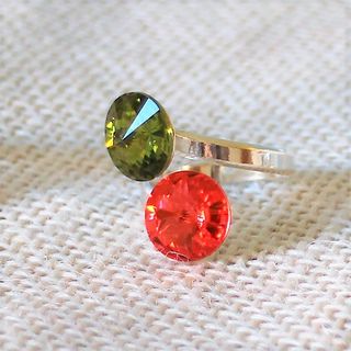 Anillo Plata Ajustable Cristales SW OP