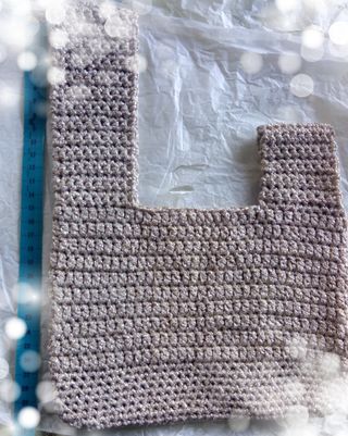 Borsa uncinetto dorata nodo giapponese