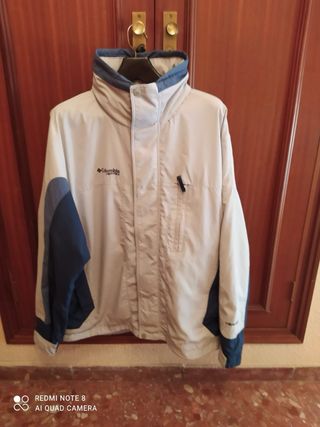 Chaqueta Columbia Hombre Talla M Beige/Azul