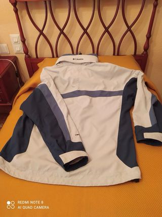 Chaqueta Columbia Hombre Talla M Beige/Azul