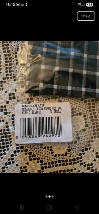 Cuffia cuoco Angiolina a quadri