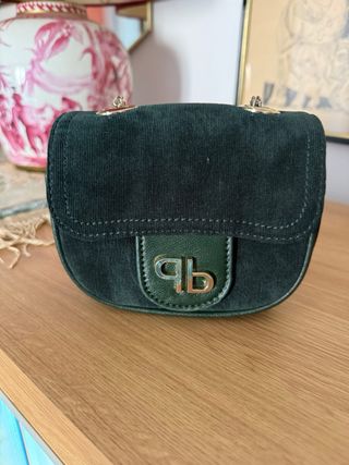 Mini borsa Pinko velluto verde oro