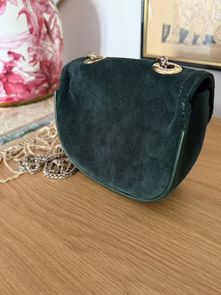 Mini borsa Pinko velluto verde oro