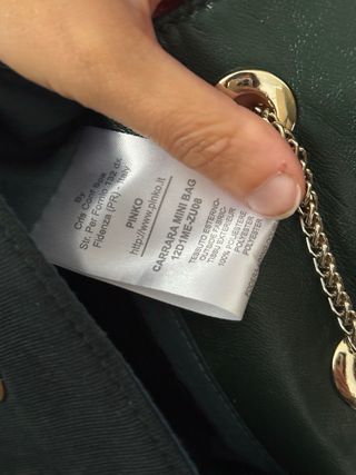 Mini borsa Pinko velluto verde oro