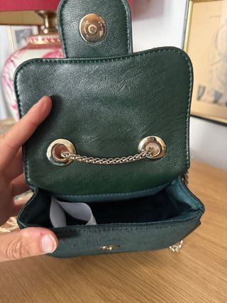 Mini borsa Pinko velluto verde oro