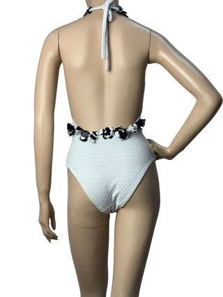 Bañador Chanel Flores Blanco y Negro