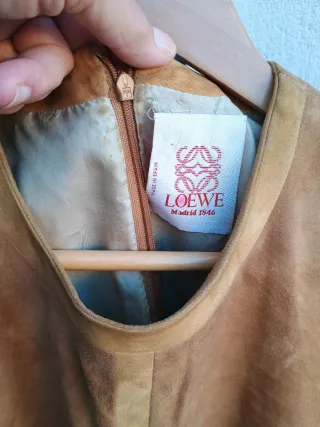Vestido de piel Loewe marrón