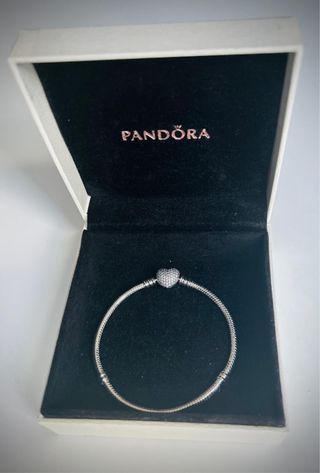 Pulsera Pandora Corazón Brillante Plata