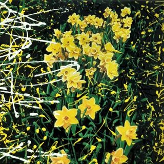 Dipinto su tela con narcisi arte da parete