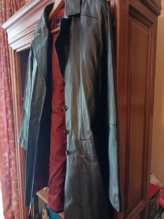 Parka de Piel Negra para Mujer