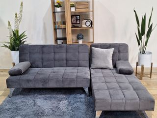 Sofá Cama Chaise Longue Gris 198cm