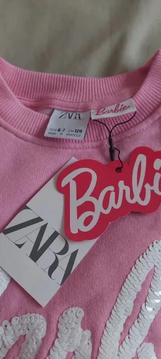 Sudadera Zara Barbie Niña Rosa
