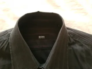 Camisa Hugo Boss rayas retro negra