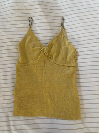 Top fiesta dorado brillante