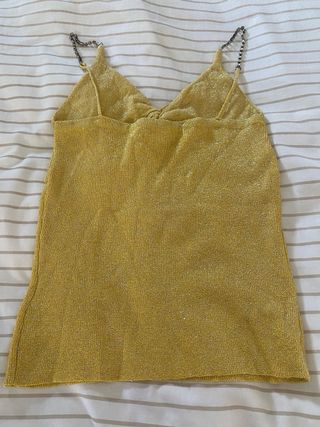 Top fiesta dorado brillante