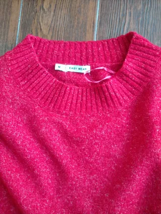 Chaleco Rojo Mujer Easy Wear Pompones