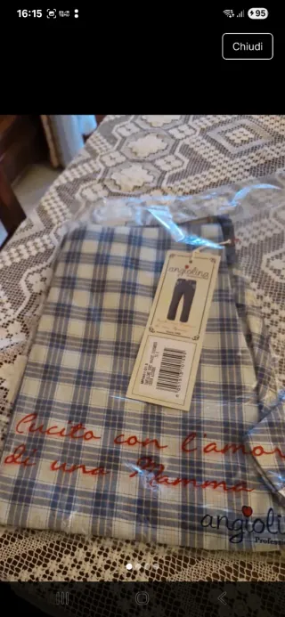 Pantaloni Burt Check Azzurro TG.S