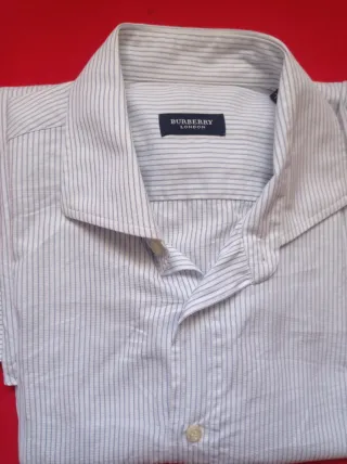 Camisa Burberry London Rayas Azul Blanco Hombre