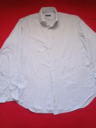 Camisa Burberry London Rayas Azul Blanco Hombre