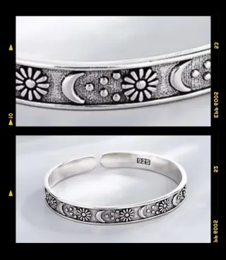 Pulsera abierta vintage Tailandesa 925