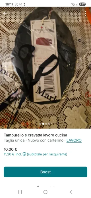 Cappello cuoco e cravatta Angelina