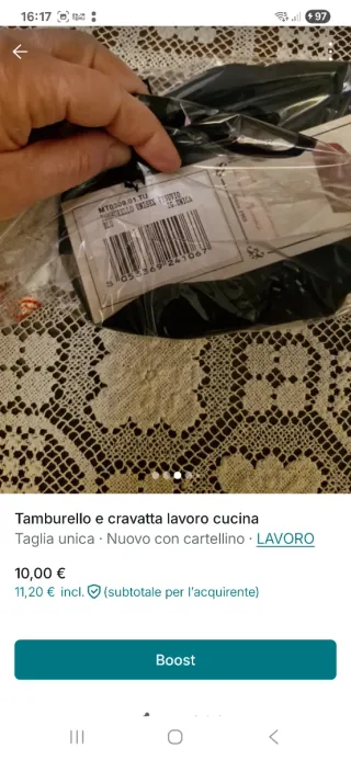 Cappello cuoco e cravatta Angelina