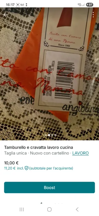 Cappello cuoco e cravatta Angelina