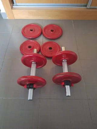 Mancuernas de disco rojas (2x)