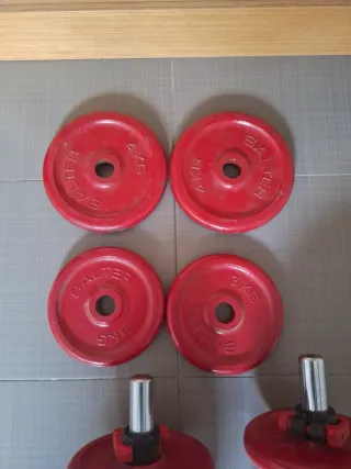 Mancuernas de disco rojas (2x)