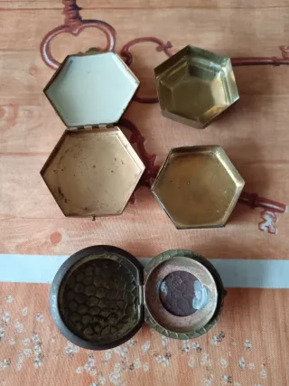 Lote 3 Cajas Pastilleros Metal Antiguas