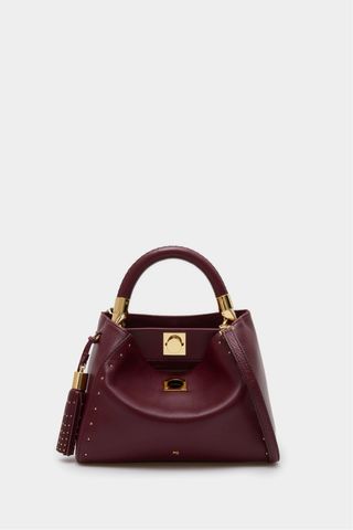 Bolso Purificación García Borgoña Dorado