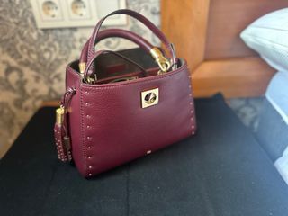 Bolso Purificación García Borgoña Dorado